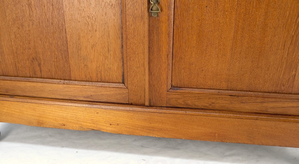 All Solid Teak Asian 1940s Carved Two Part Cupboard Hutch Breakfront Mint!
