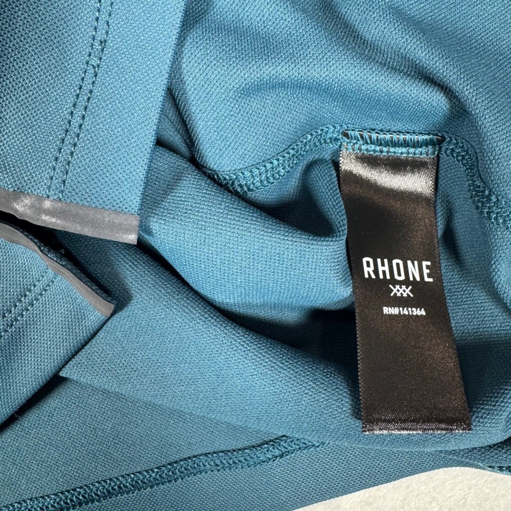 Rhone Reign Quarter Zip Pullover Mens Small Teal Blue Performance 101467