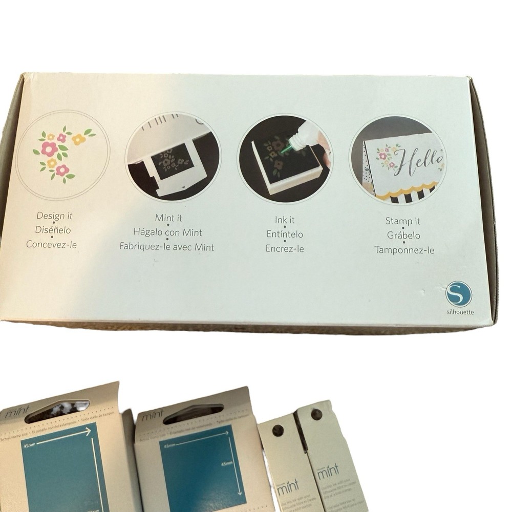 Silhouette Mint Custom Stamp Maker Kit & Accessories New