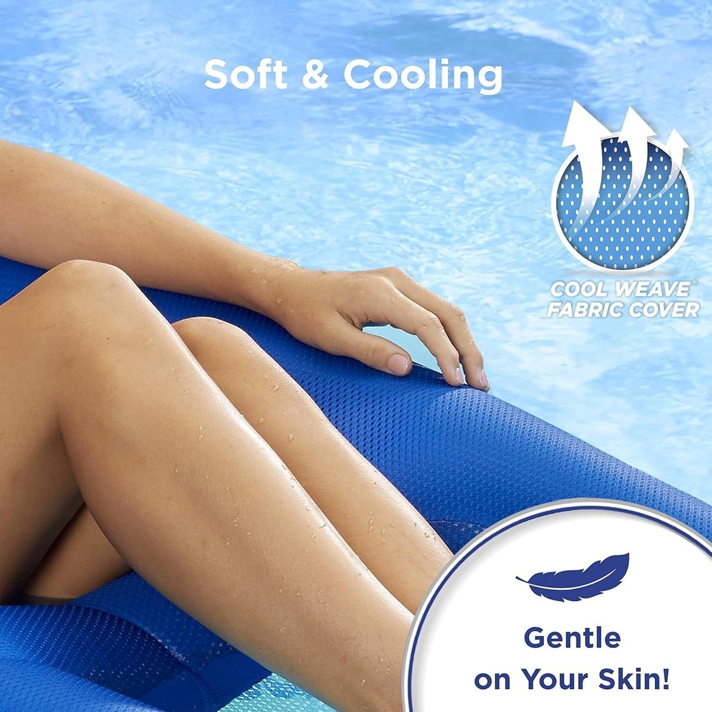 Adjustable Backrest Pool Float for Adults - Teal Hibiscus