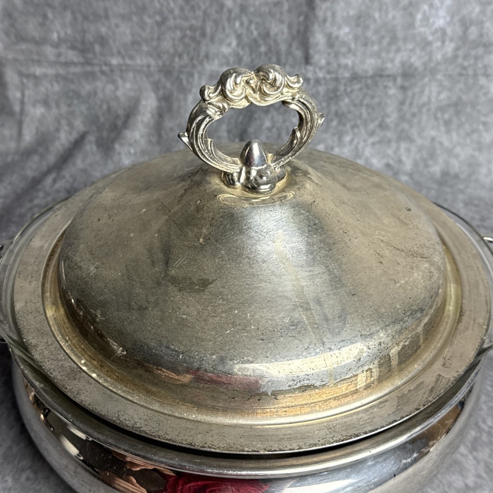 FB Rogers Silver Plate Covered Casserole Serving Dish Bowl with Insert