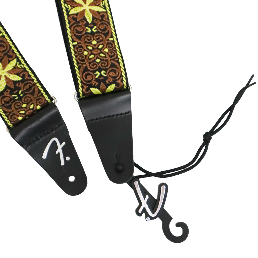 Fender Pasadena Woven Strap, Yellow Wallflower, 2"