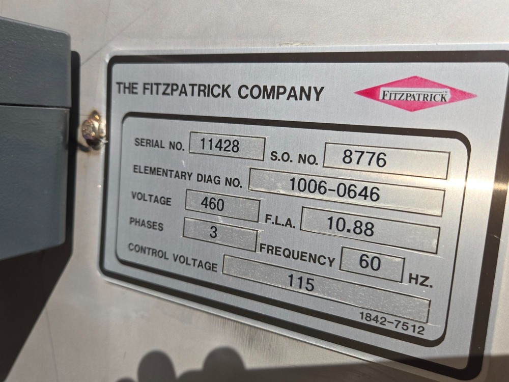 FITZPATRICK FITZ MILL D6A COMMINUTOR 460V WITH ACCESSORIES