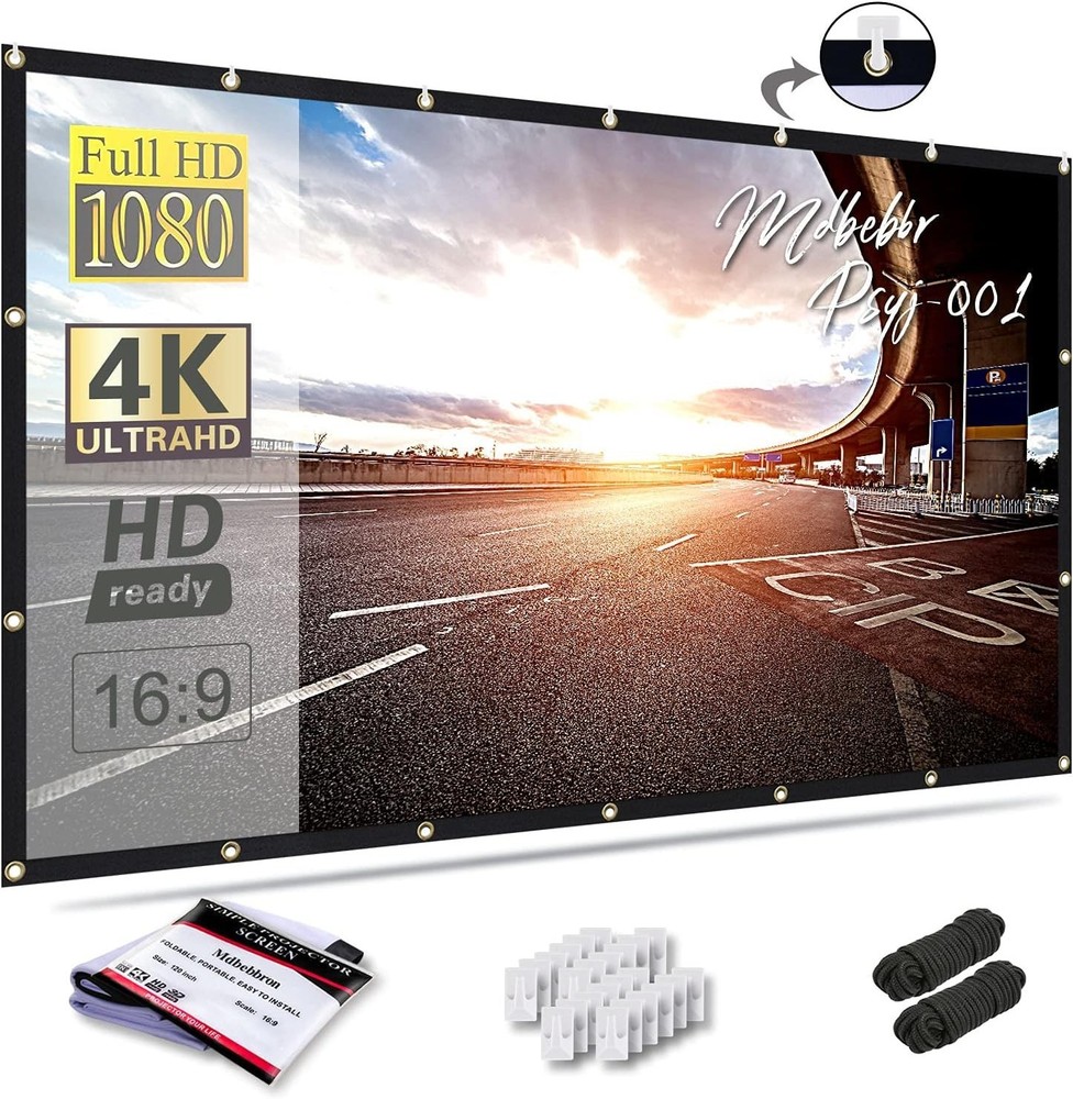 Compact 120-Inch Projector Screen, Double-Sided Projection for Enhanced Viewings