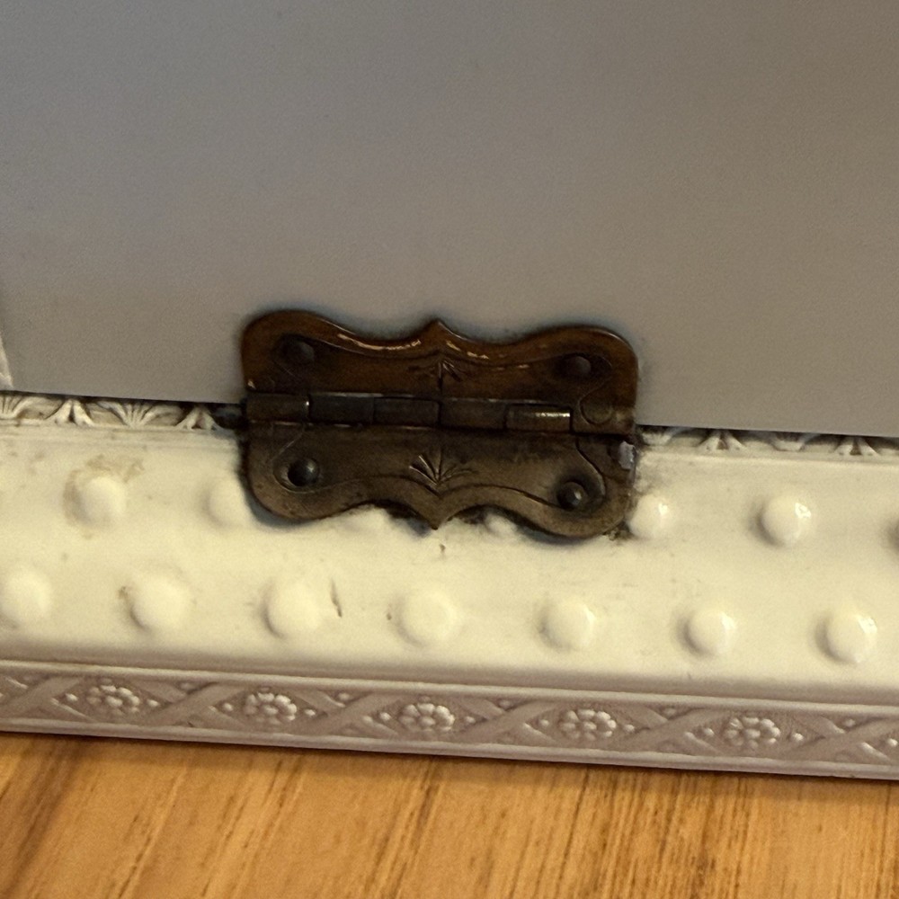 Fancy Vanity Victorian Celluloid Embossed Box with Comb Brush *READ*