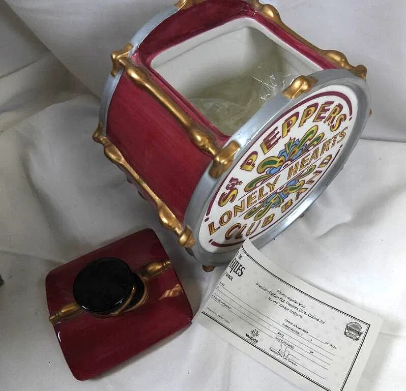 SGT. PEPPER'S DRUM Ceramic Cookie Jar by VANDOR, Hand-numbered.