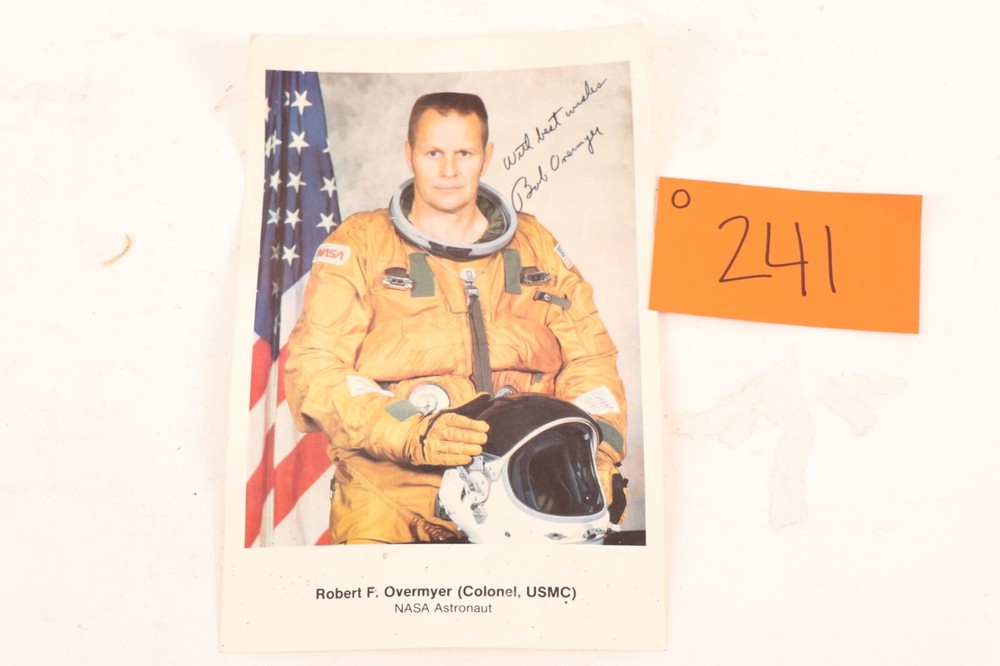 Nasa Official Photo Signed By Robert Overmeyer Colonel USMC STS 5