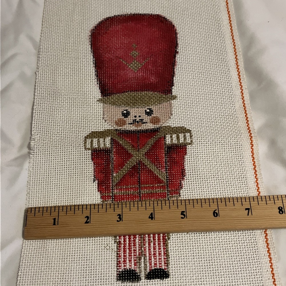 Nutcracker Soldier Needlepoint Canvas Hand Painted 14 Count Mesh