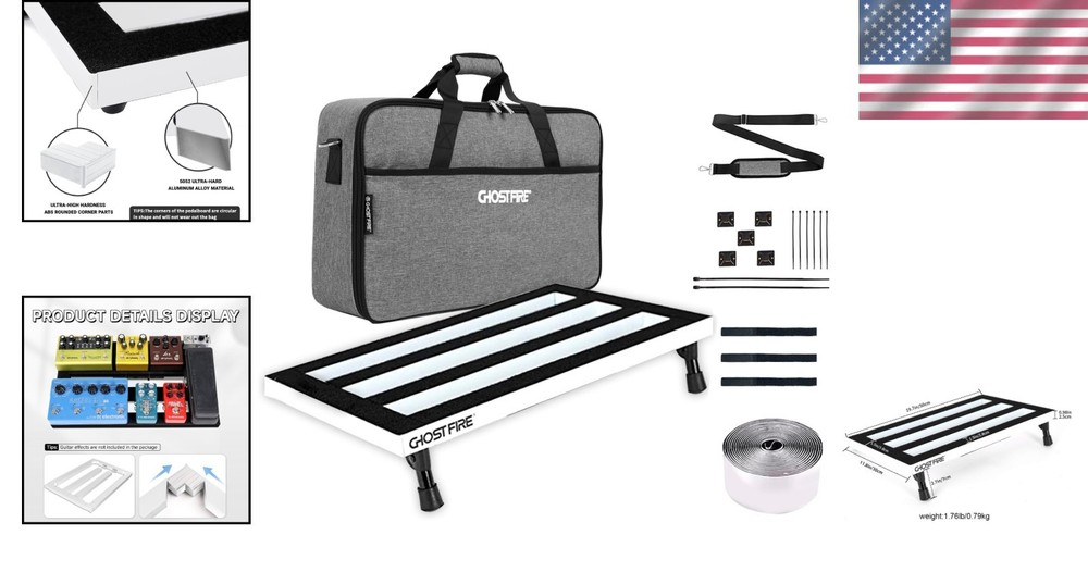 Ghost Fire Guitar Pedalboard with Large Capacity Storage Bag