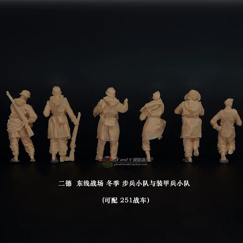 3D printed 1/72 WW II German "Eastern Front Panzergrenadier Unit" 6 man model