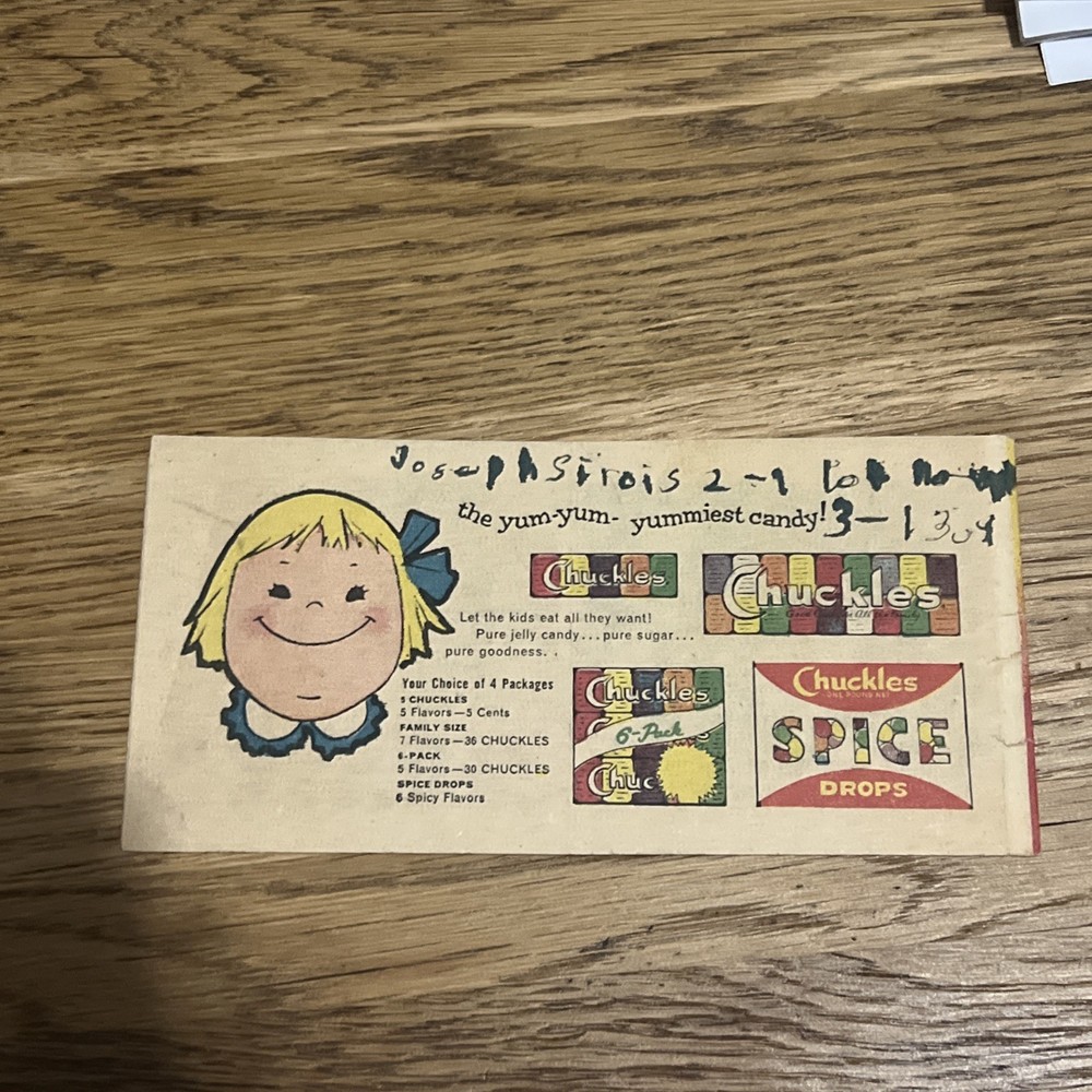 Vintage 1957 Chuckles Candy Magic Comic Premium Booklet