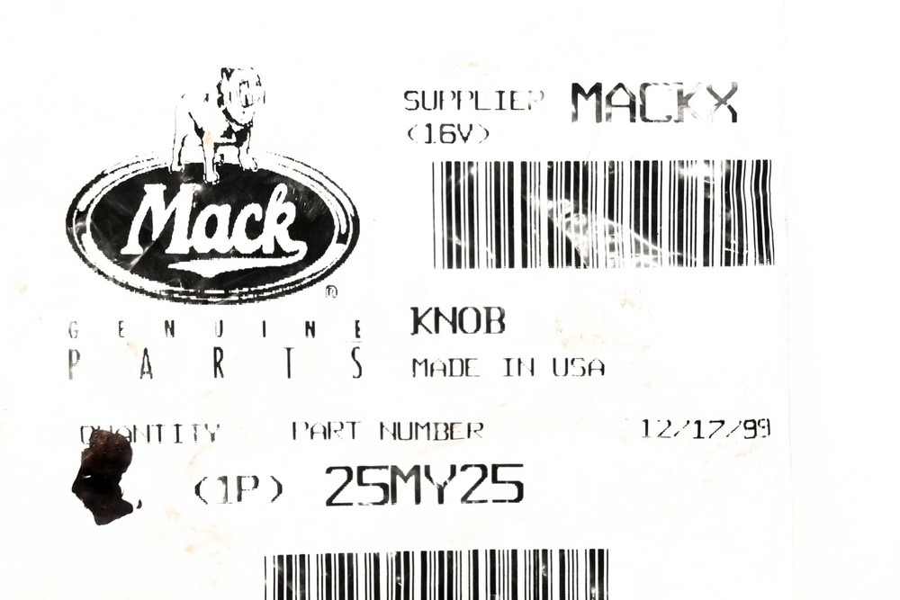 Mack 25MY25 Steering Column Knob NOS