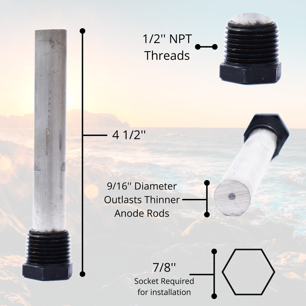 RV Water Heater Magnesium Anode Rod Compatible with Atwood Heaters 11553 4.5?