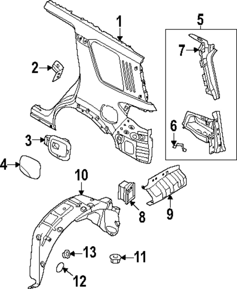 Genuine Nissan Quarter Panel Vent 76804-5TA0A