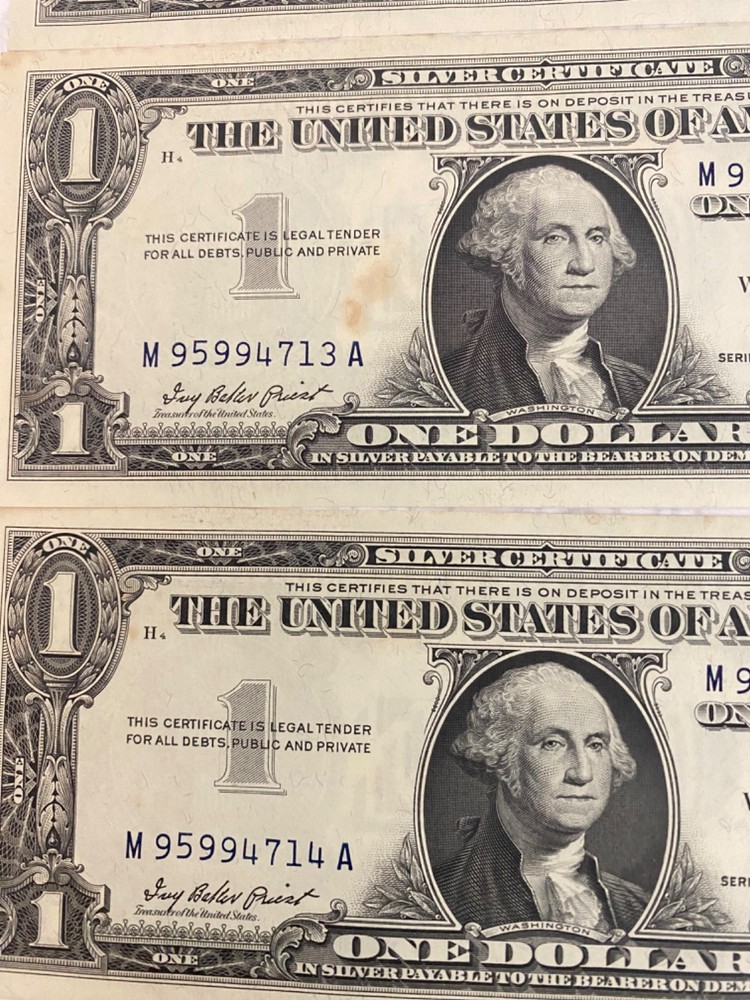 1957 A (6) consecutive numbered certificate notes