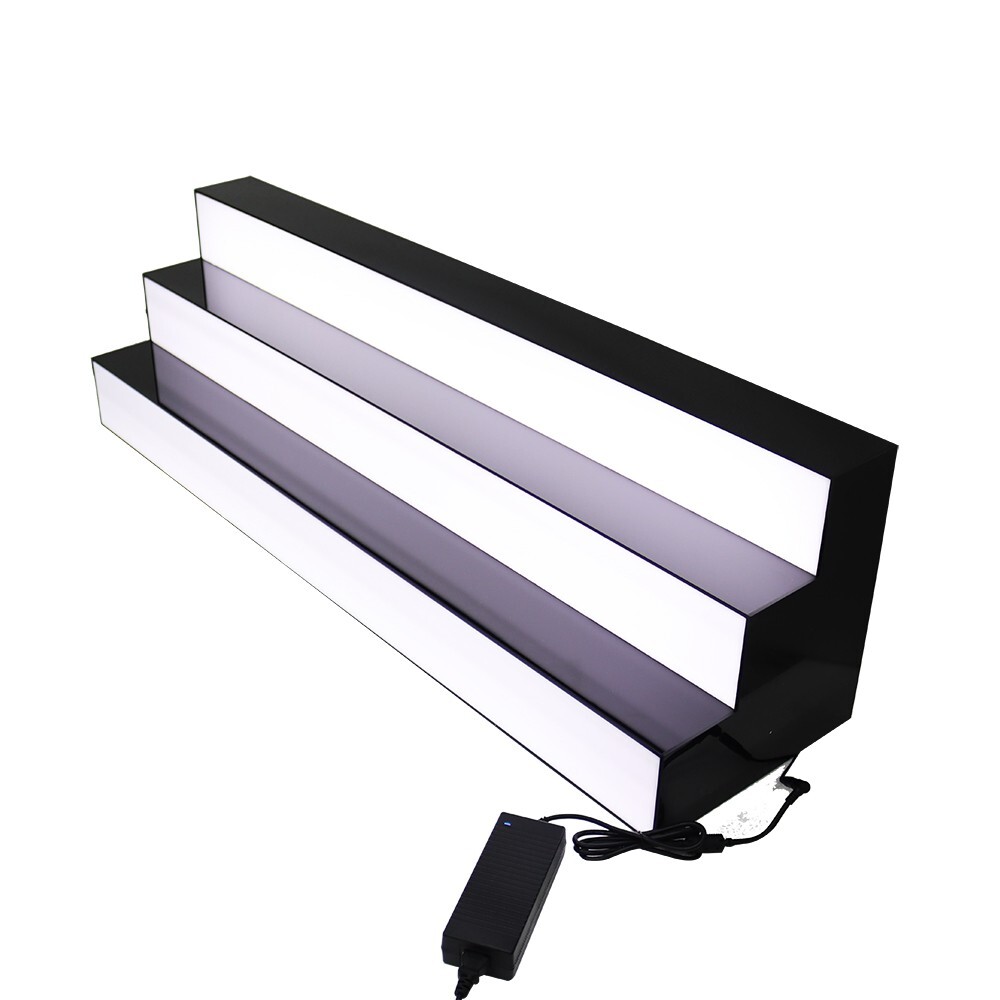 47" LED Lighted Glowing Liquor Bottle Display Shelf 3 Step Bottle Display Device