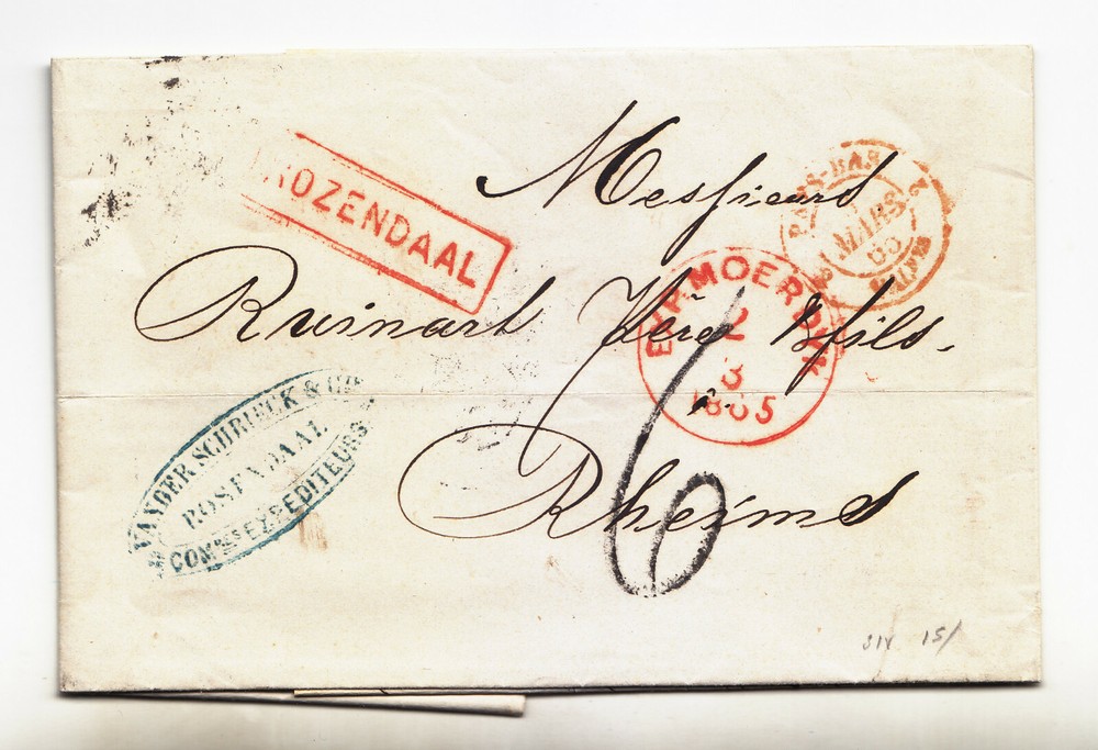 Ll983-Incoming Mail-Pref. Rosendal X Rheims 1865