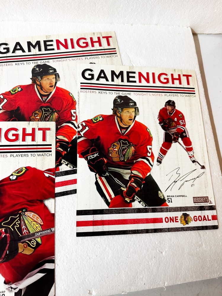 Chi Blackhawks Game Night Program inserts all different games