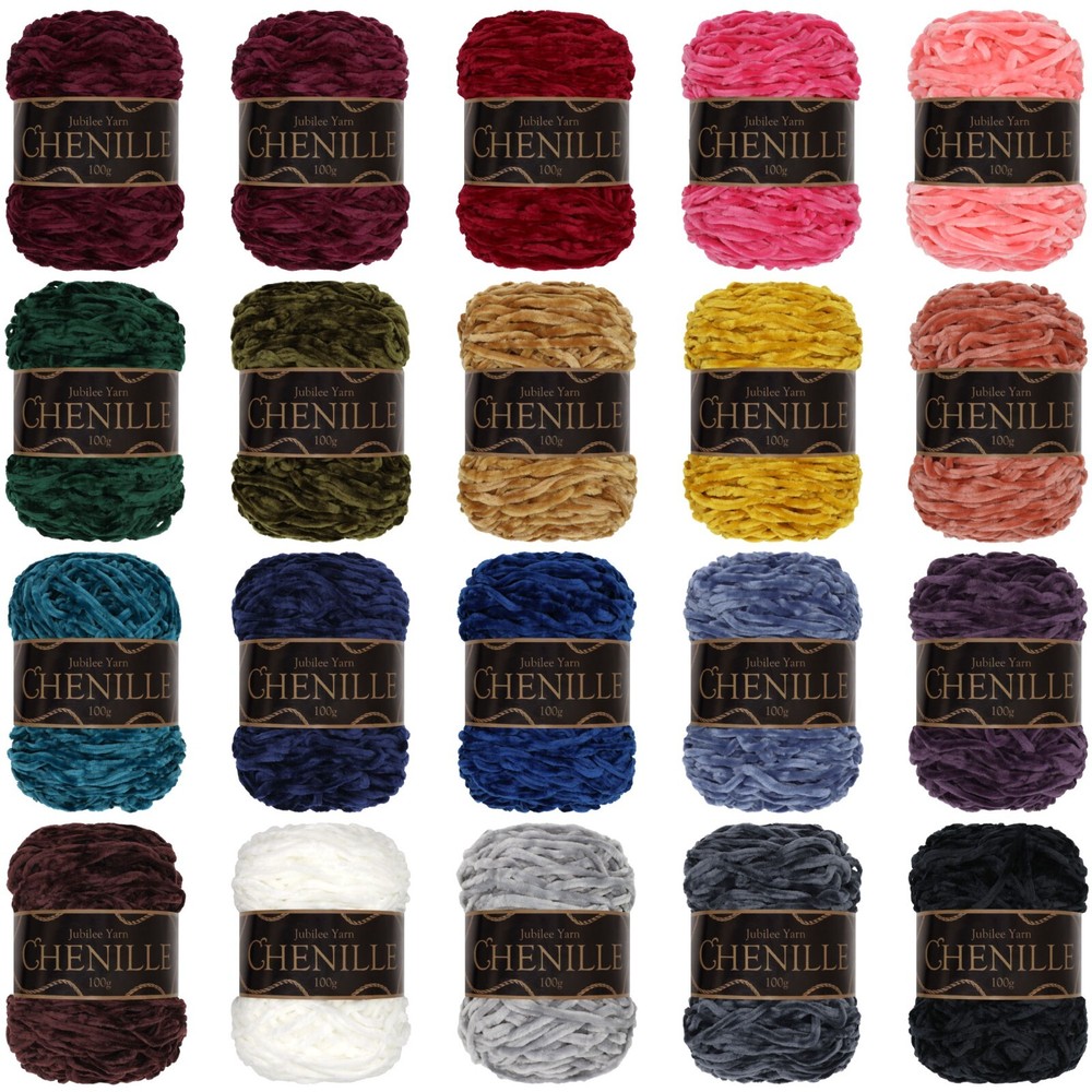JubileeYarn Chenille Yarn - Polyester Worsted Cakes