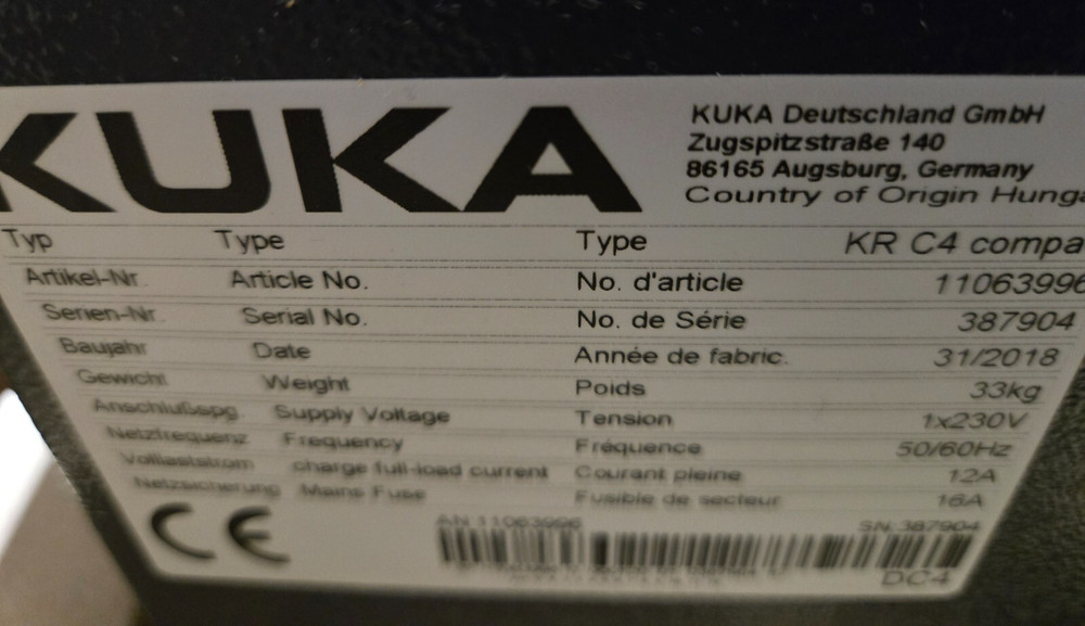Kuka KRC4 Compact Controller w/ Recovery USB Stick New unit