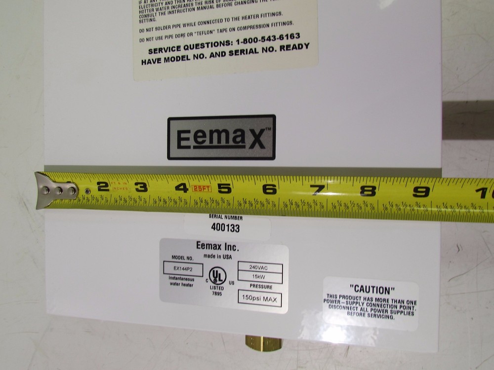 EEMAX EX144P2 TANKLESS WATER HEATER 240VAC 15KW 150PSI MAX **NNB**