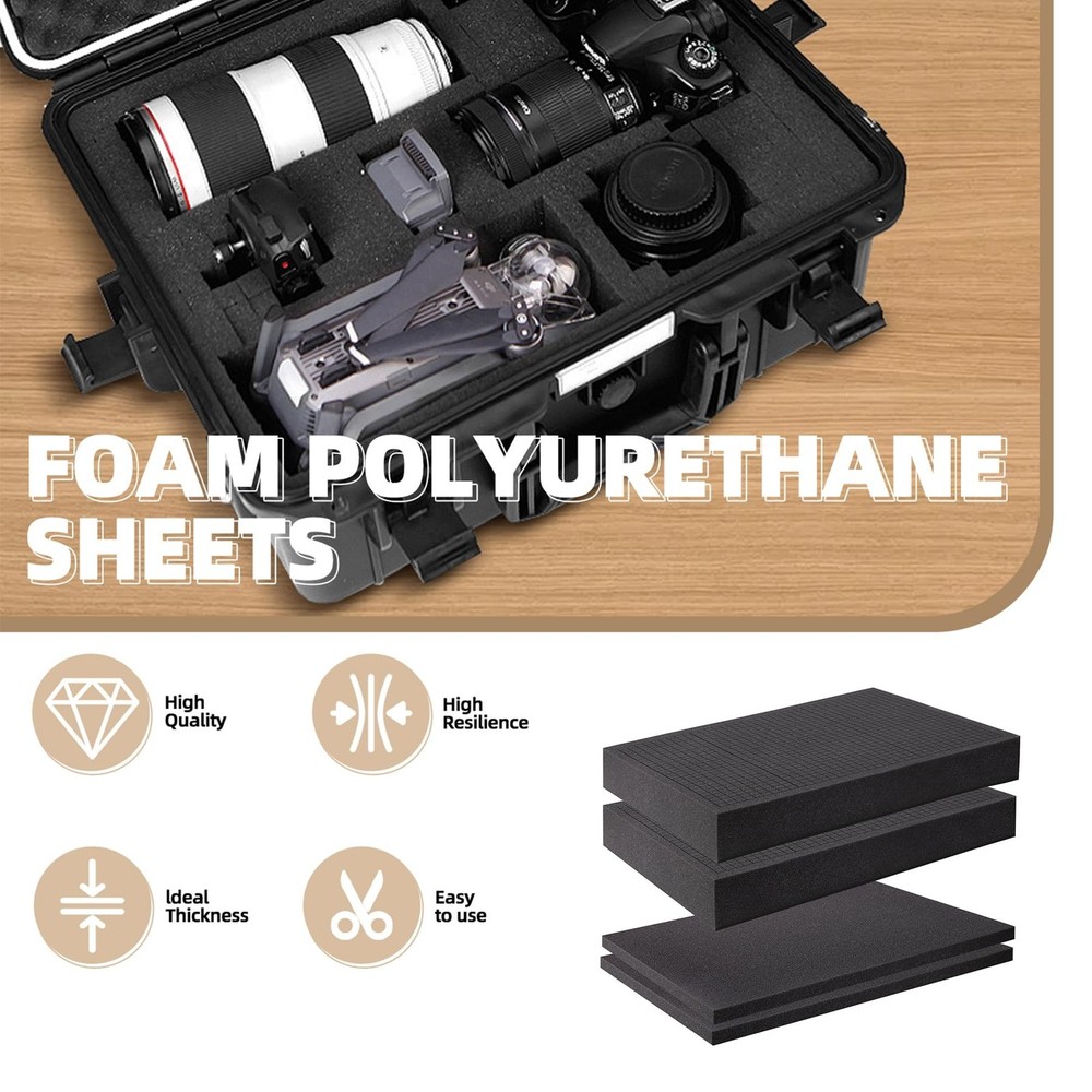 2 Size Pick and Pluck Foam Sheet,4 Pack Polyurethane Gun Case Foam for Cases,...