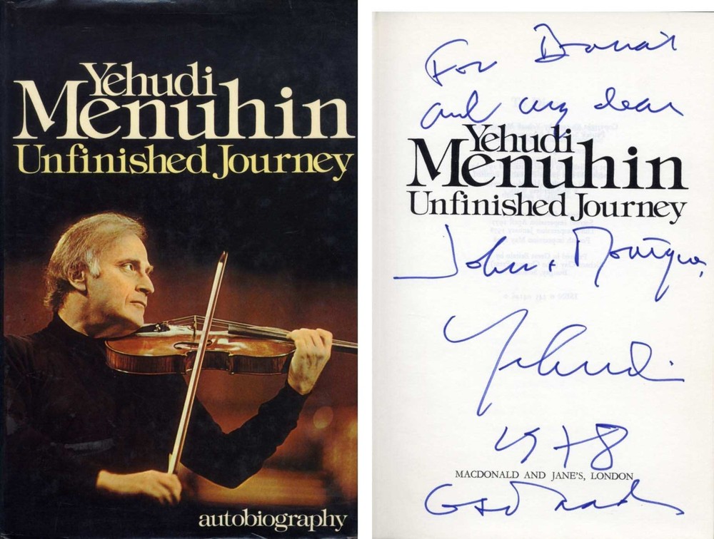 Yehudi Menuhin VIOLINIST autograph, signed book