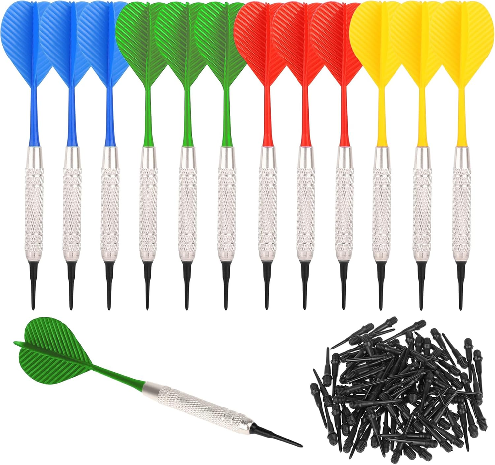 Soft Dart, 12 Pcs Dart with Plastic Soft Tip Points for Dartboard