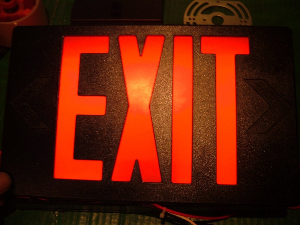 new exit sign red letter LED Exit Sign 120 new in the box