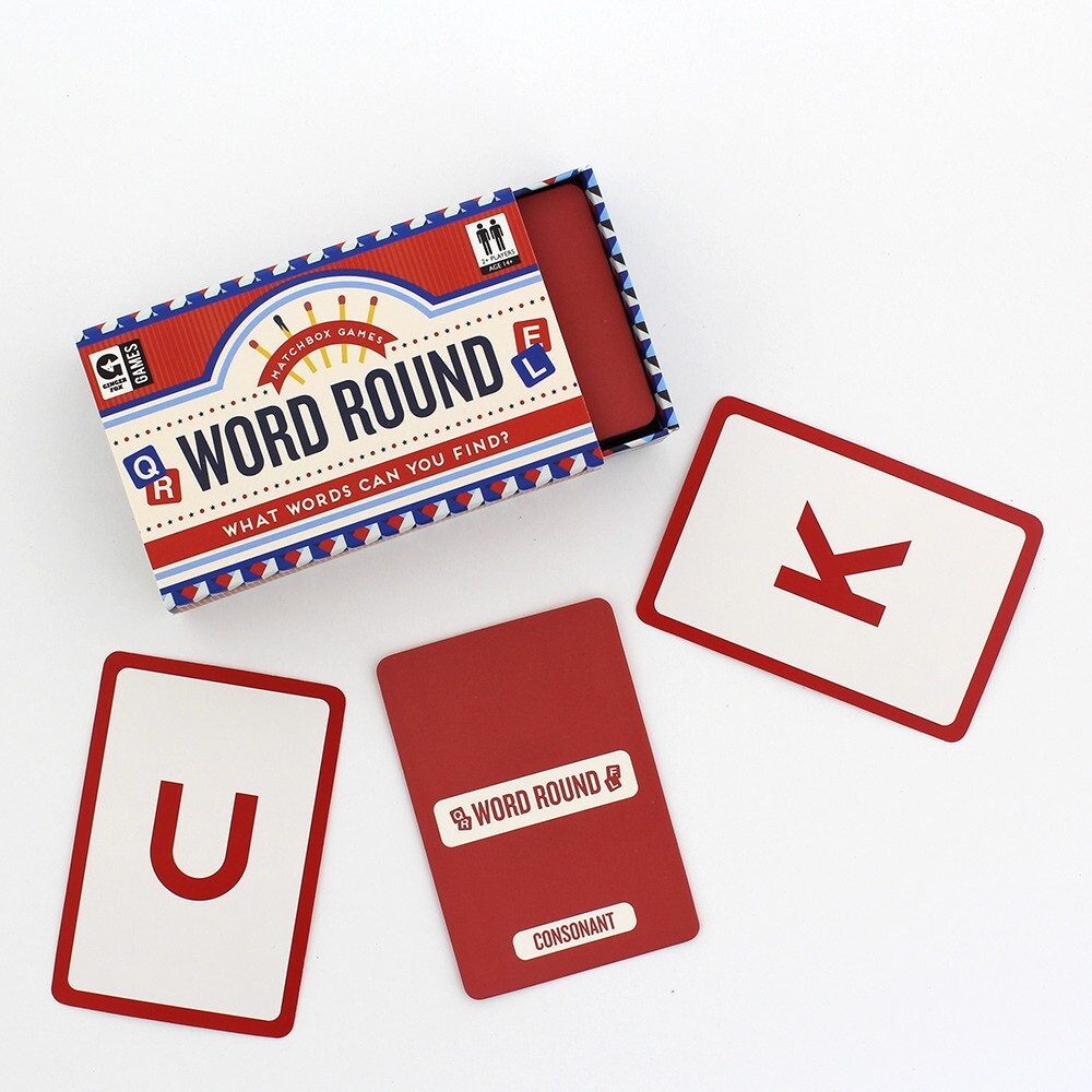 Word Round Matchbox Card Game Ginger Fox New