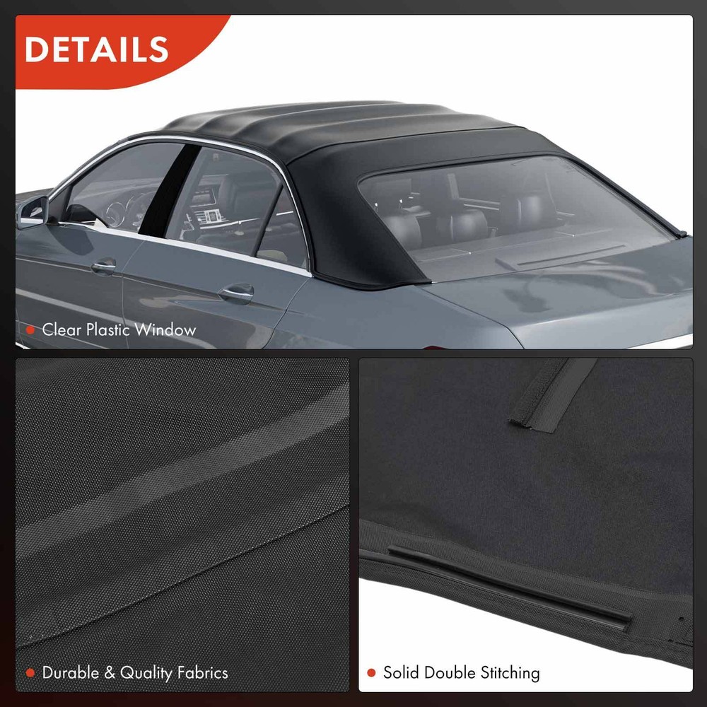 Black Convertible Soft Top for Mercedes-Benz E250 11-17 E350 E400 E550 E63 AMG