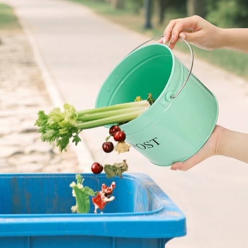 Kitchen Compost Bin, 1 Gallon Countertop Food Waste Container, Odorless