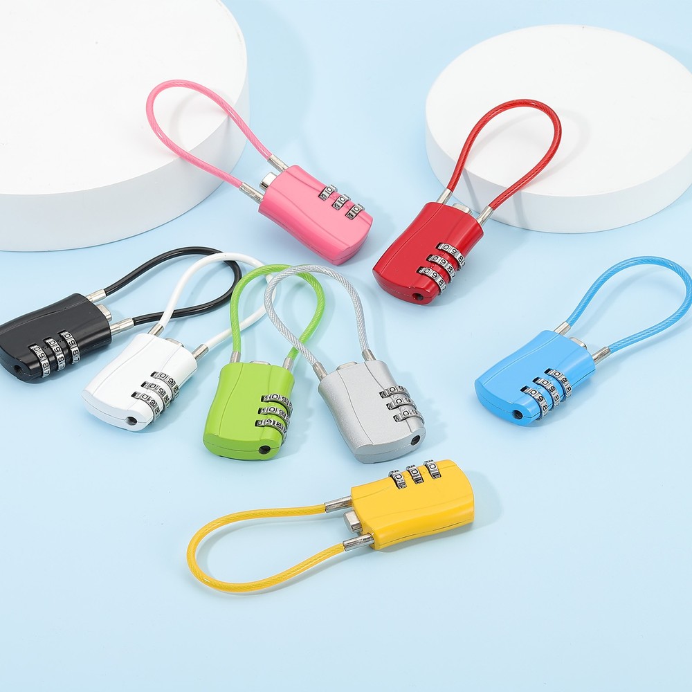 2 Pcs 3 Digit Luggage Cable Combination Lock with 20" Long Cable, Blue