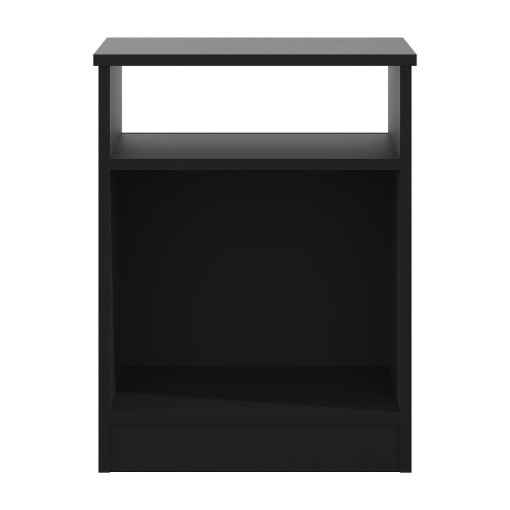 Open Shelf Nightstand End Side Table Black