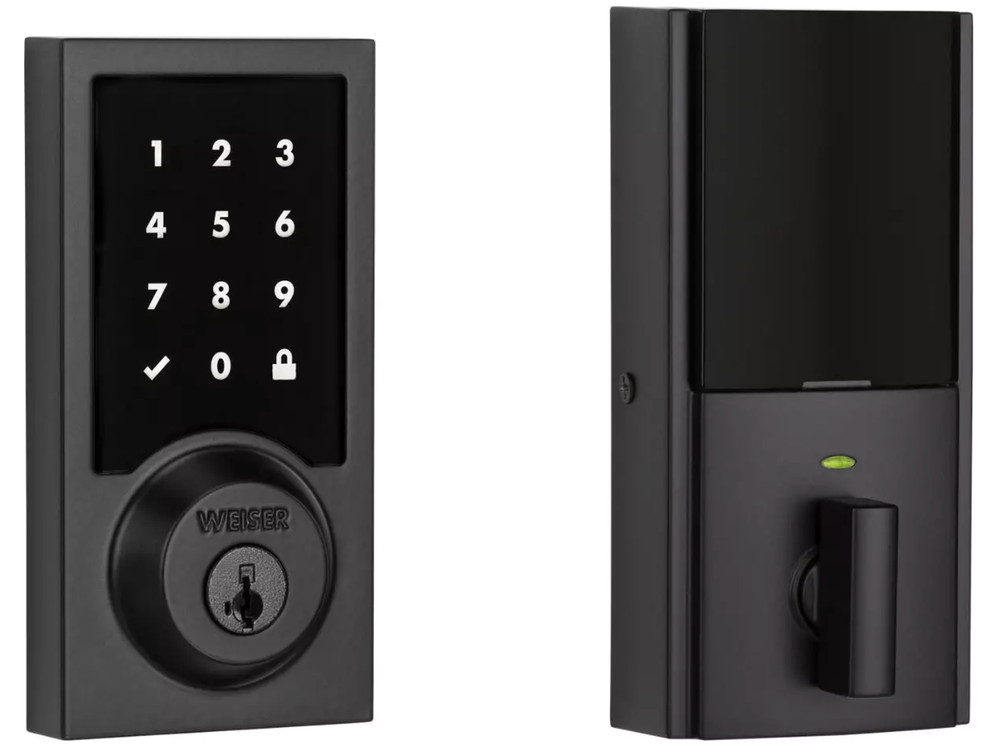 Weiser Zwave Contemporary Touch Screen Deadbolt Iron Black - Zwave