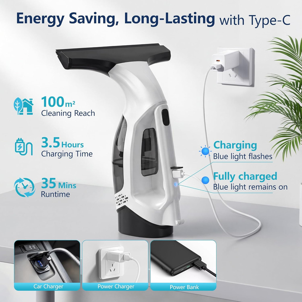 Window Vacuum Squeegee with Extendable Pole