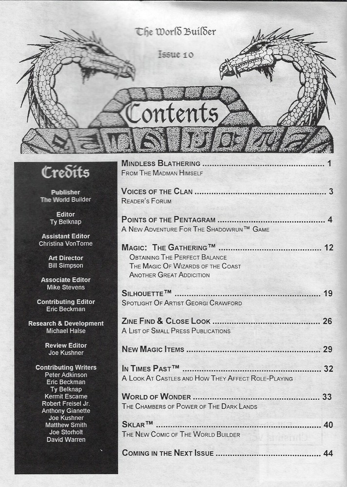 World Builder #10 Shadowrun, Magic The Gathering, New Magic Items, Castles FS