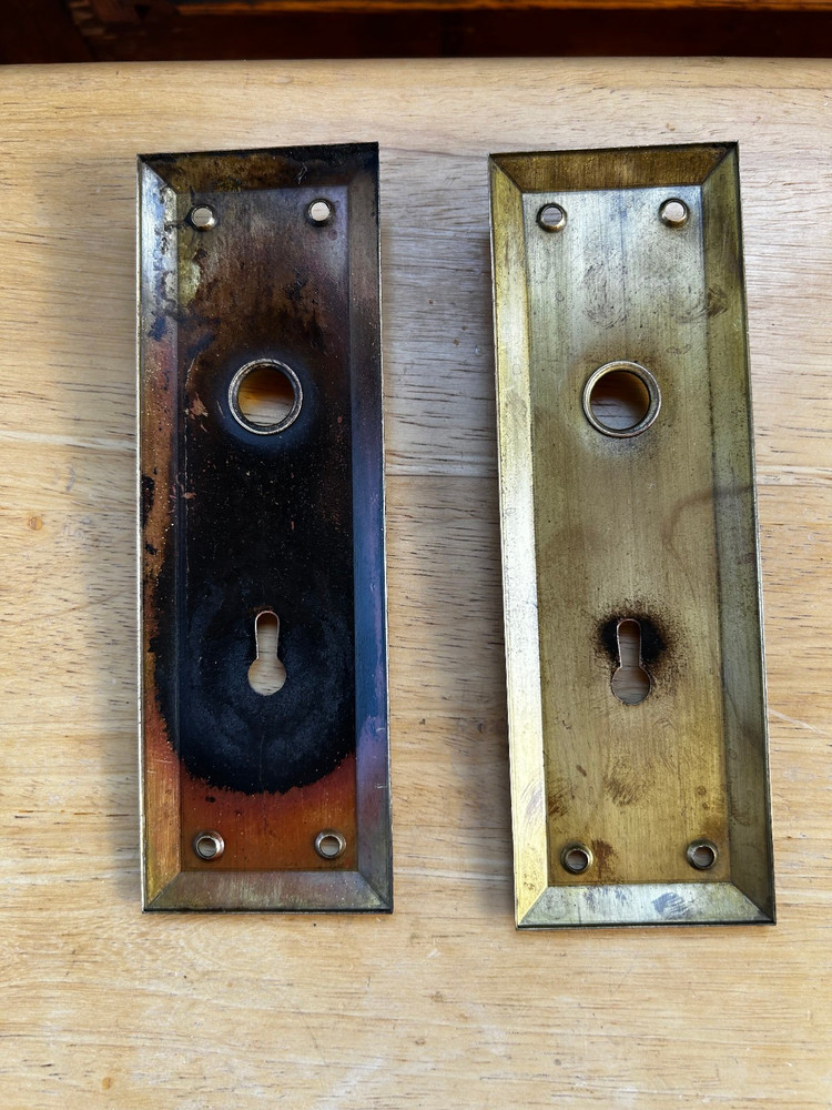 Brass Faced Russwin Mortice Door Lock, Knobs & Backplates, Free S/H