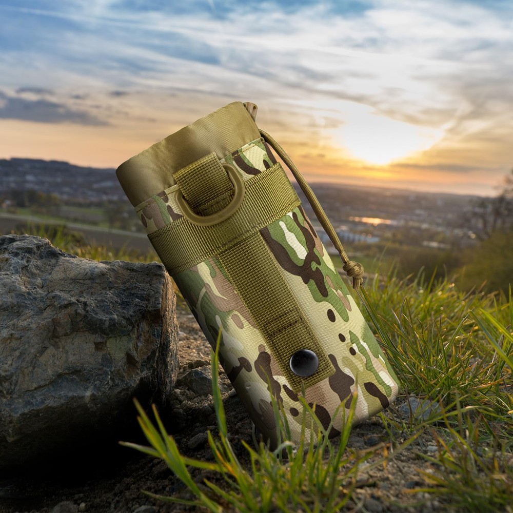 IronSeals Tactical Water Bottle Pouch Foldable Molle One Size, Camo