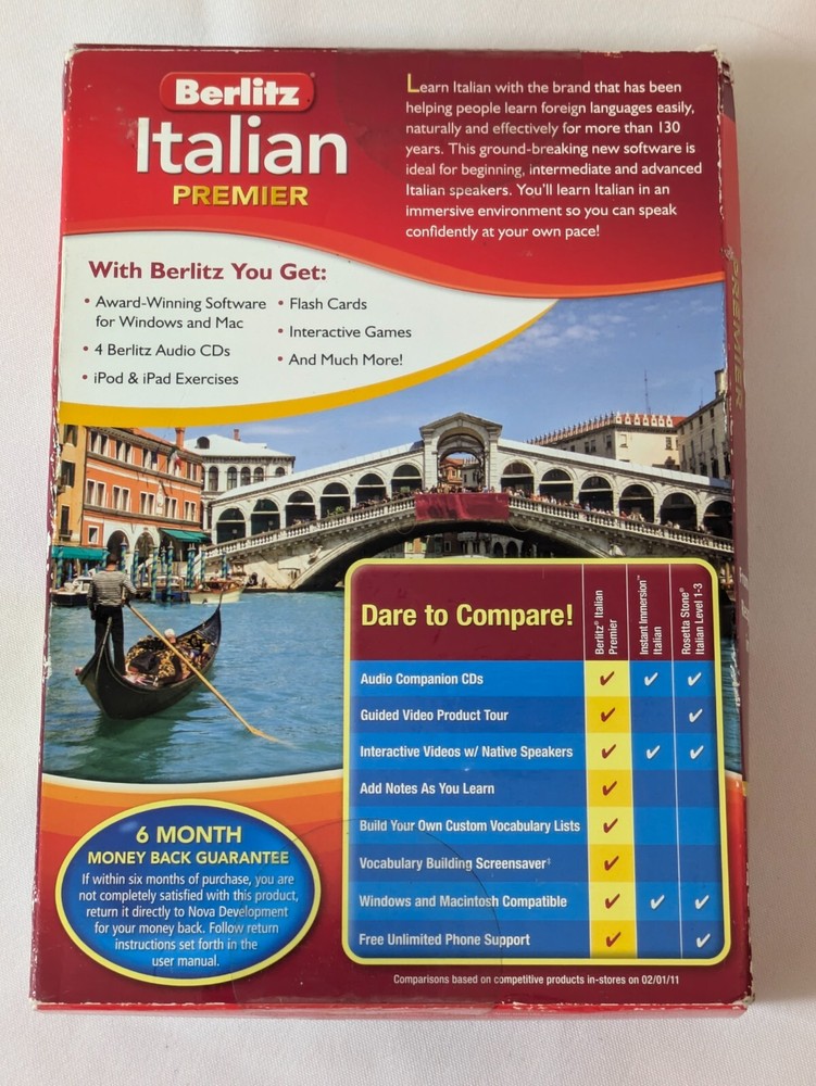 Berlitz Italian Premier PC/Mac Software, Audio CDs, Beginner to Advanced