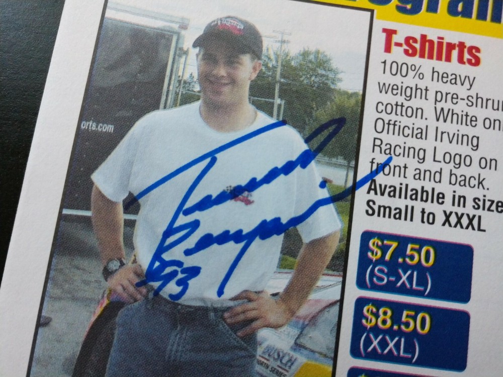 Travis Benjamin AUTOGRAPHED Irving Racing Apparel Program Brochure - Busch North