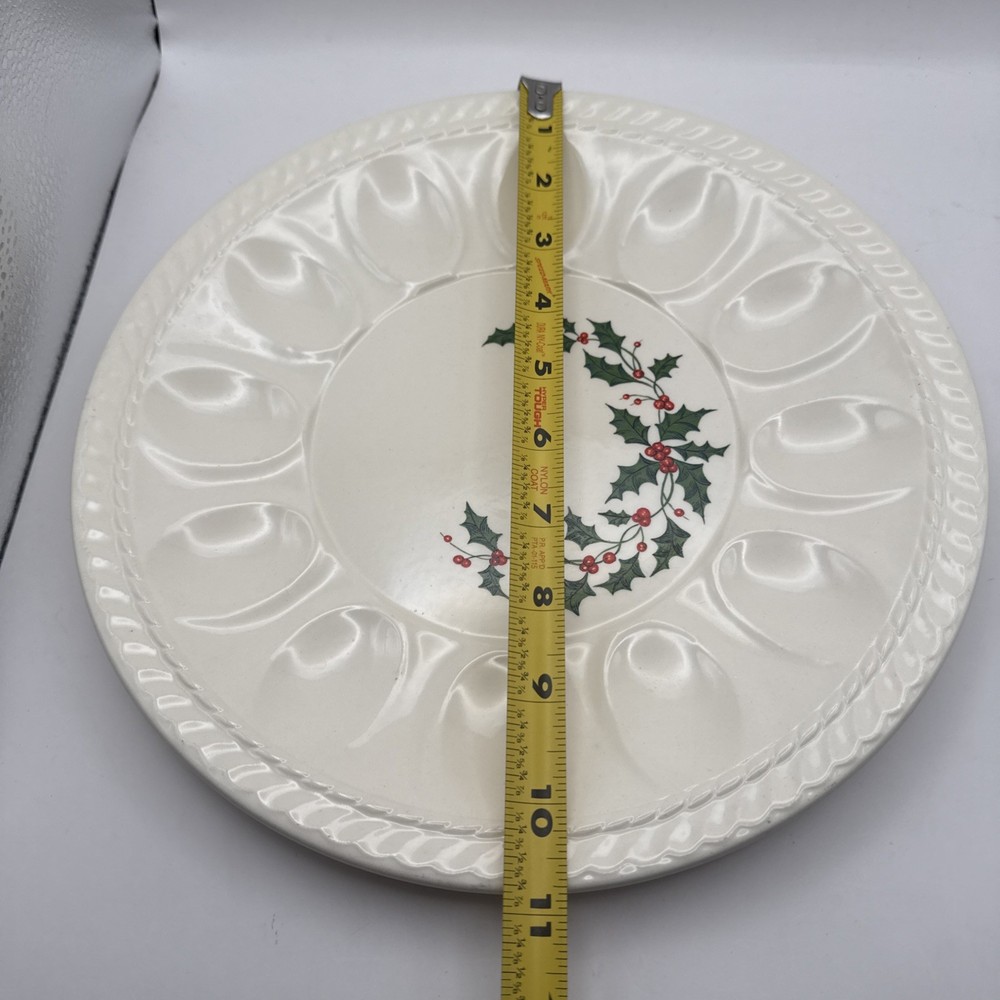 Royal China vintage Holly Deviled Egg Plate