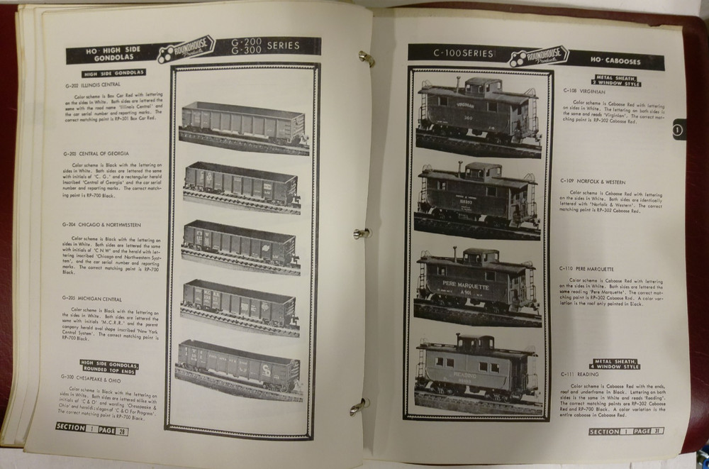 Roundhouse Model Die Casting 1956 Data Book Sheets & Binder