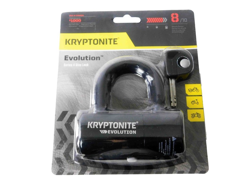 Kryptonite Evolution Series 4 Disc Lock Black and 710 7 ft Looped cable