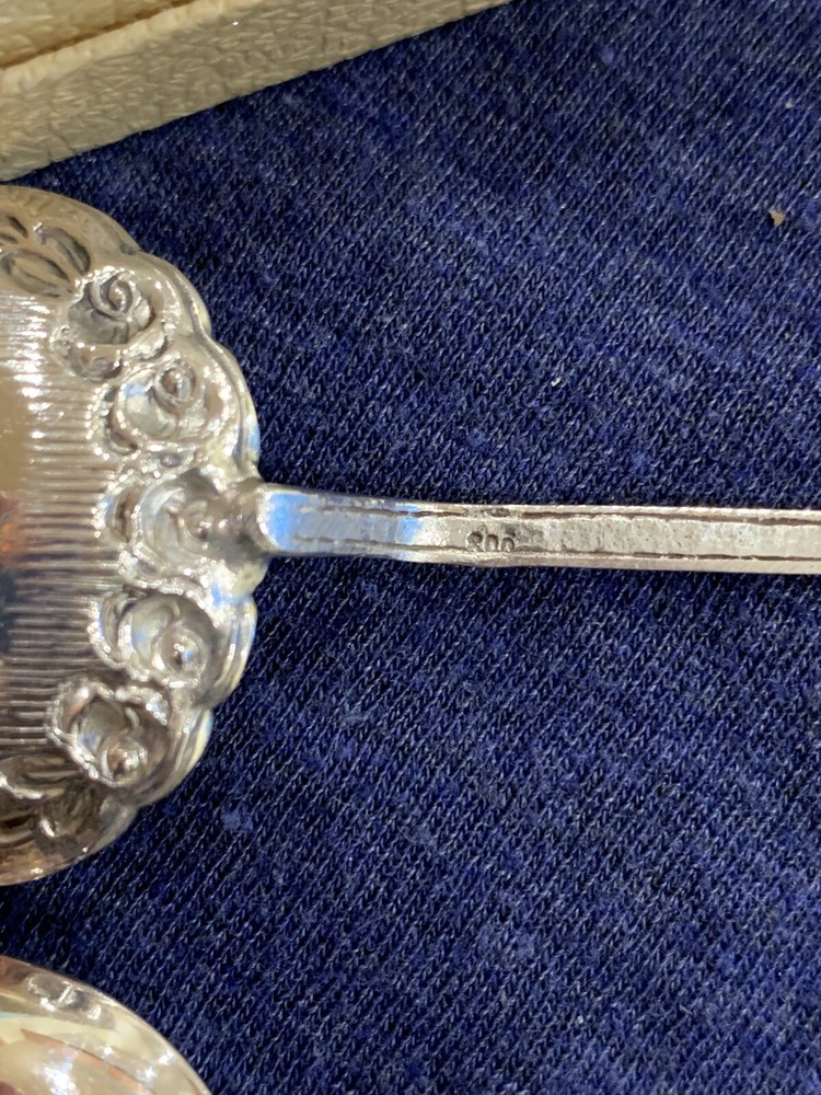 Coin Silver Hanau Souvenir Spoon Set In Box
