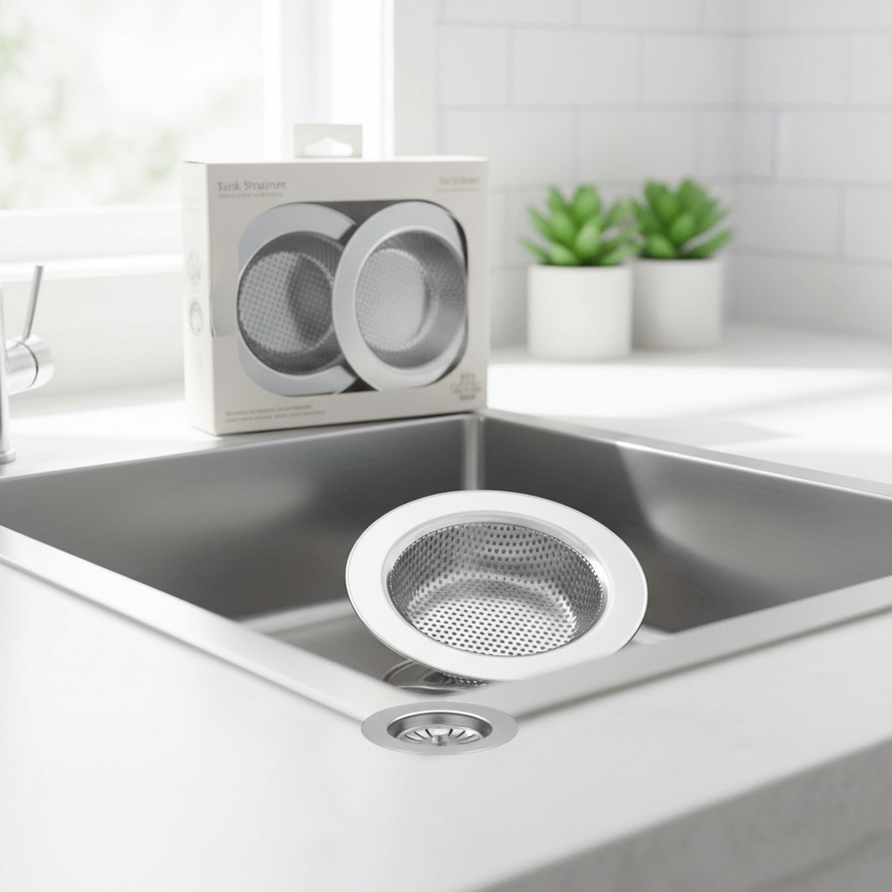 Upgraded 2 Pack Kitchen Sink Strainers - Safe, Durable Stainless Steel Design