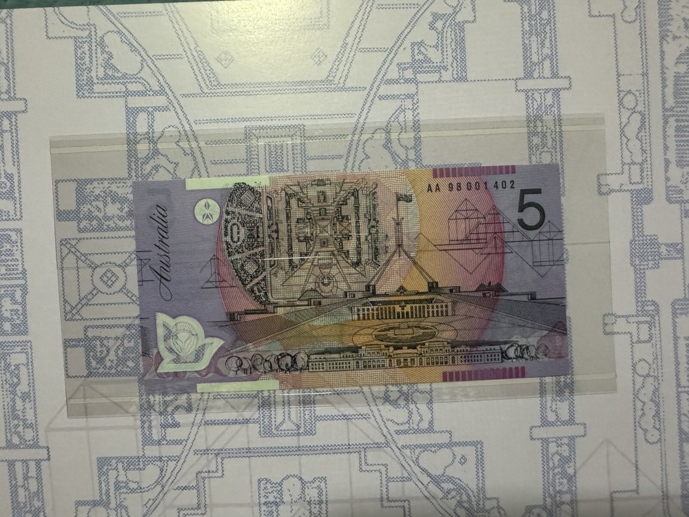 1998 Australia McFarlane/Evans Deluxe UNC Polymer Note Set $5-$100 #1402