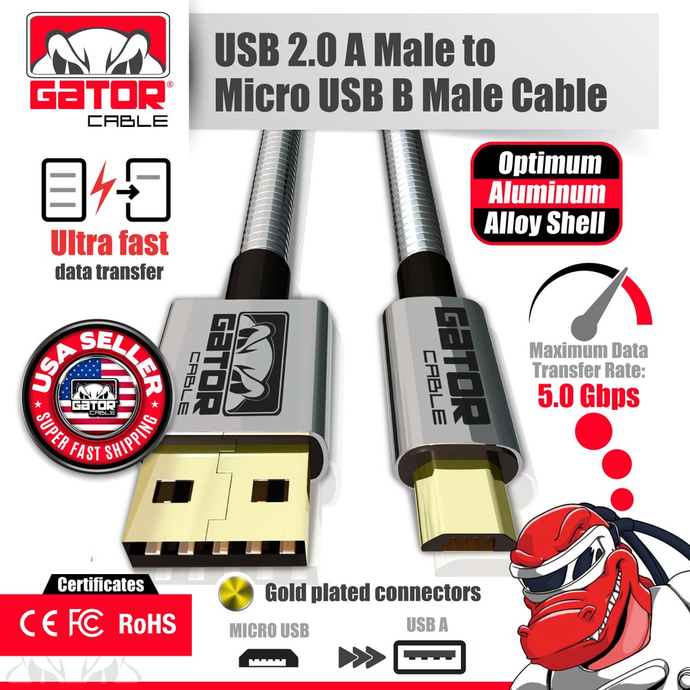 Micro USB Charger Cable Data Sync Powered For Samsung Android HTC LG Motorola