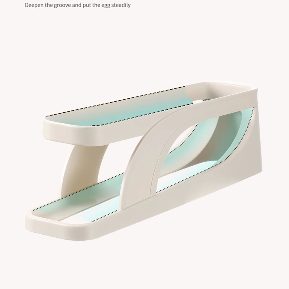 Rolldown Refrigerator Egg Dispenser Auto Rolling Egg Holder 2 Tiers Storage Rack