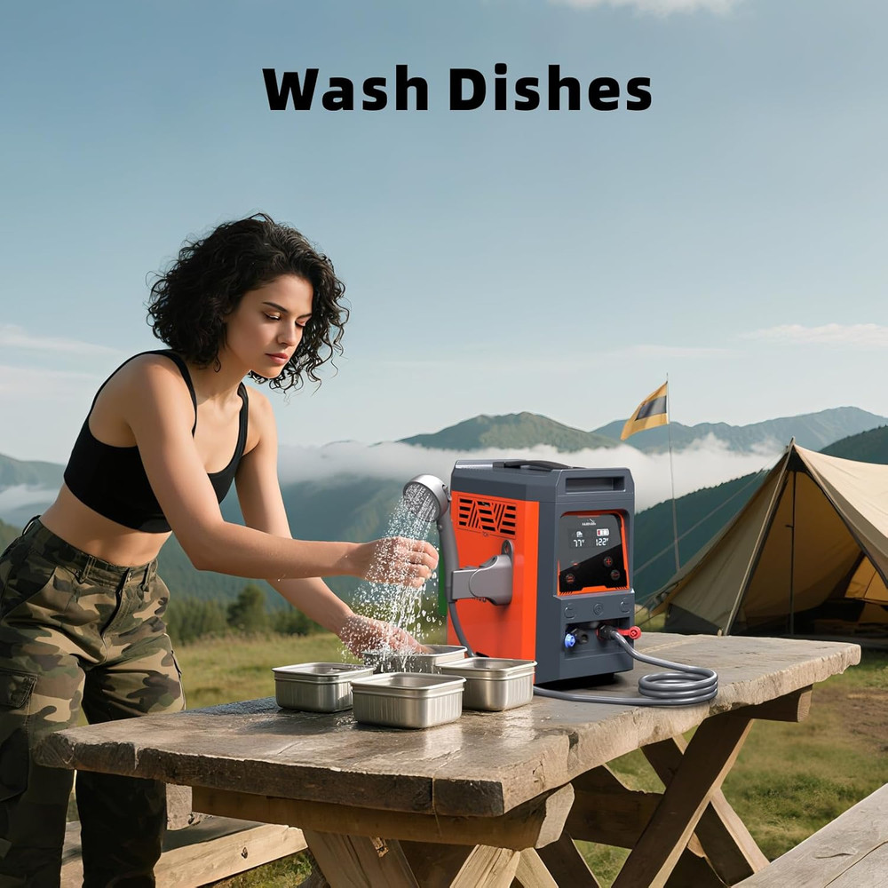 Portable Propane Water Heater for Camping, Instant Hot Water Heater on Demand wi